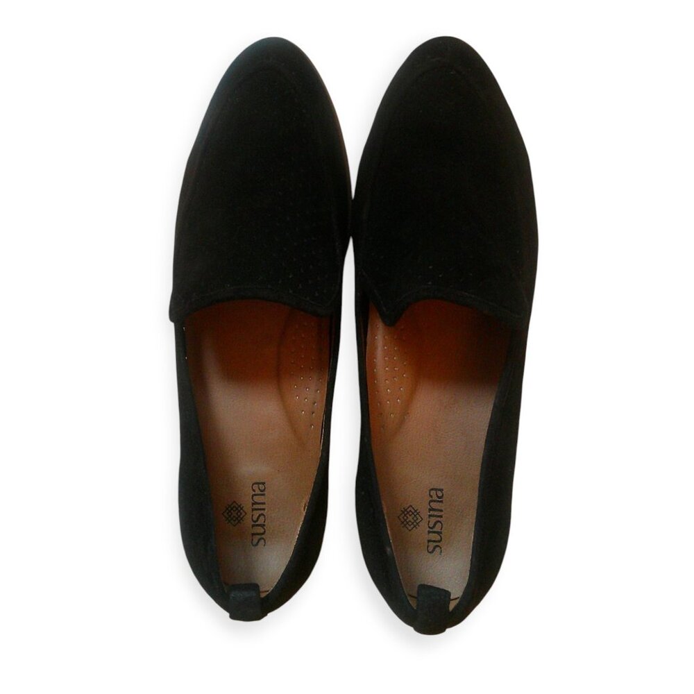 SUSINA Suede Leather Perforated Loafers 8M - Picture 5 of 7